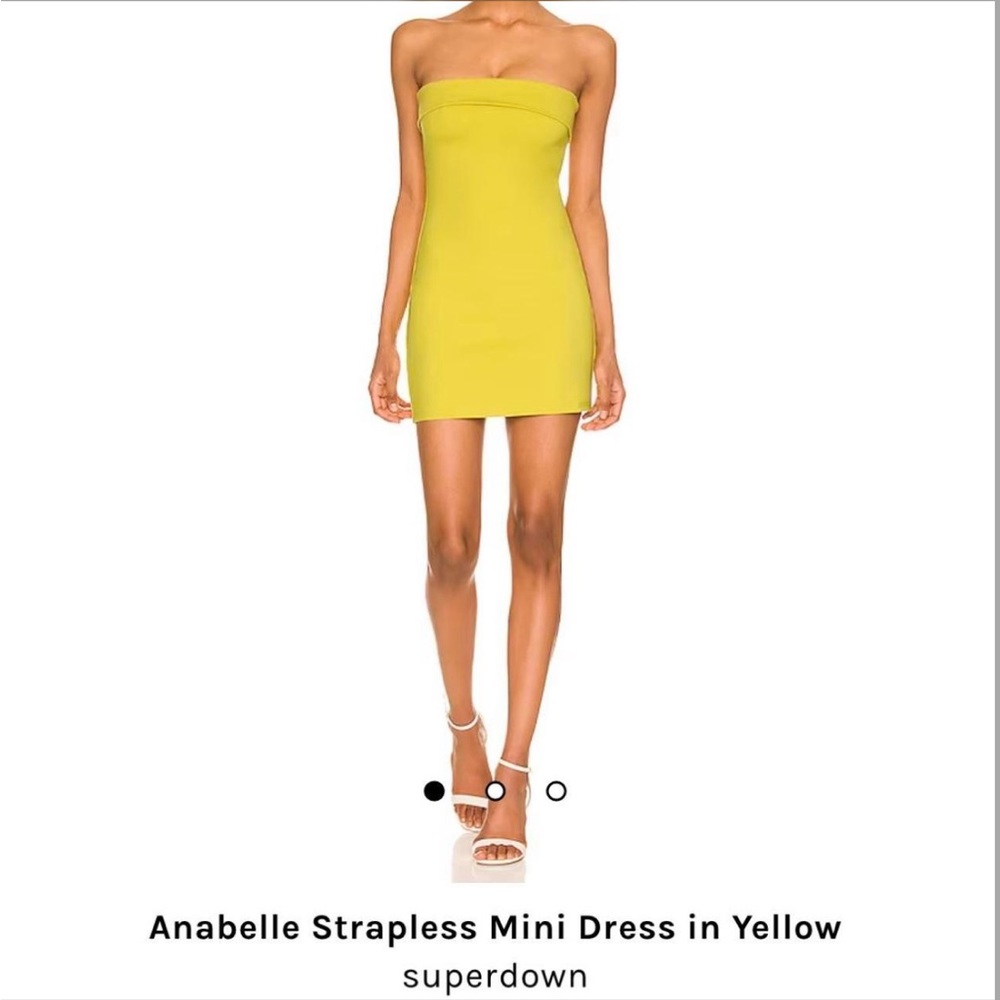Revolve Anabelle Strapless Mini Dress in Yellow